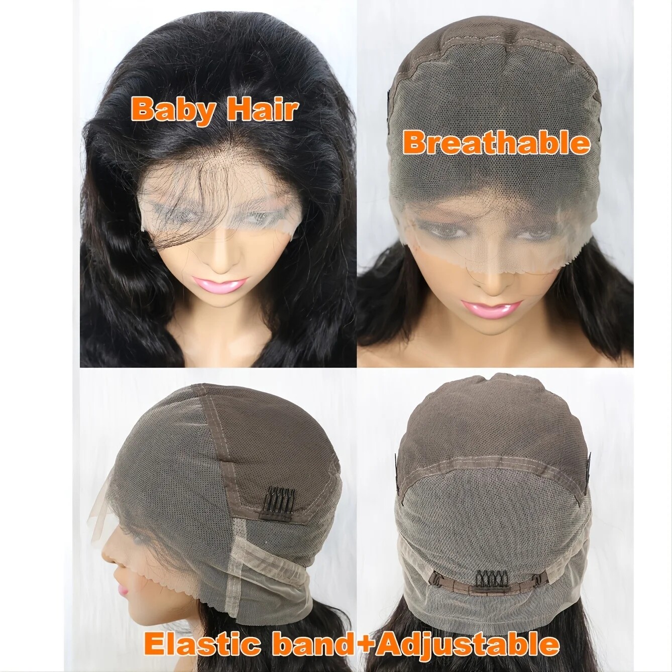 180% Density Full Lace Human Hair Wig Straight Women Hand Tied Full Lace Wig 26″