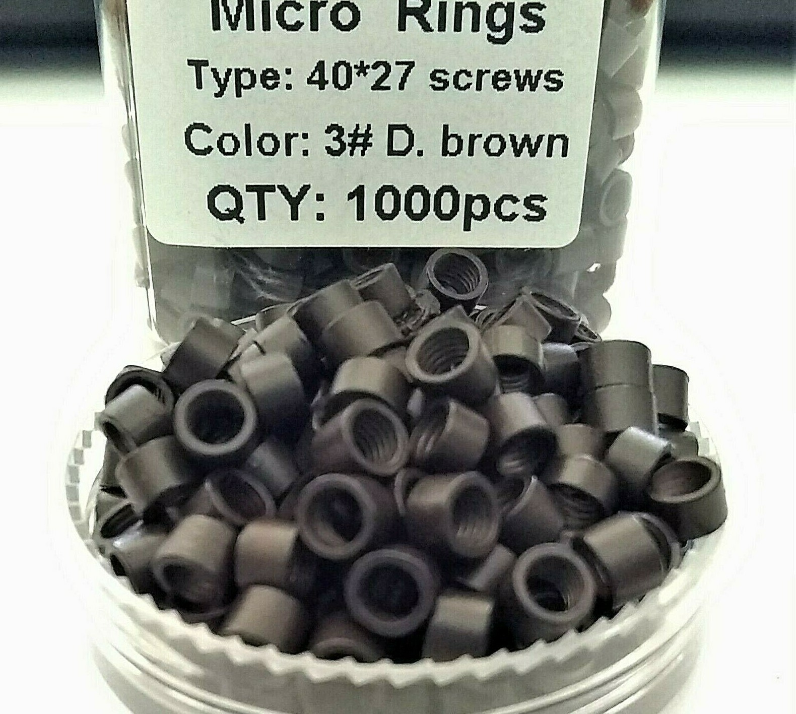 4mm Micro Rings Beads Screw Thread Beads 1000 pcs per Bottle 4.mm X 2.7mm