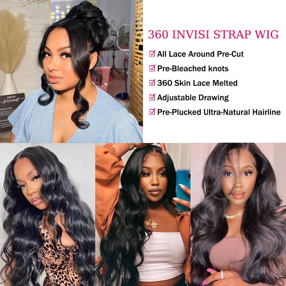 Rashinee Hidden Strap Body Wave 360 Lace Front Wigs Human Hair 360 Full Lace