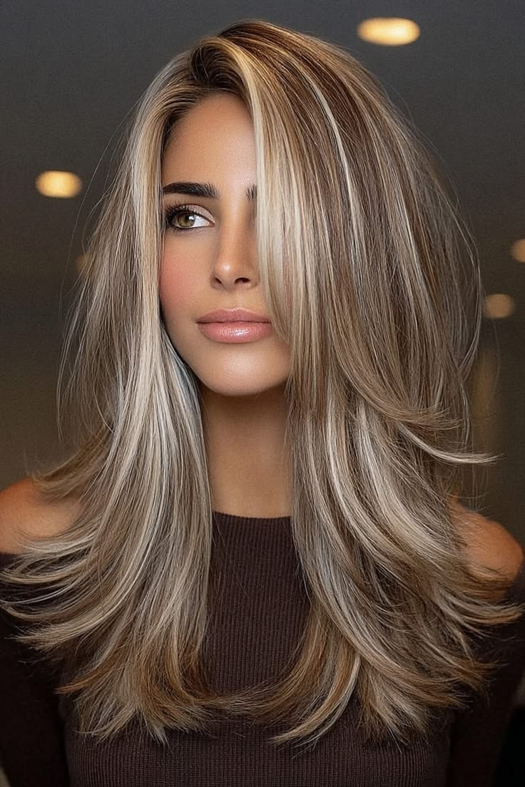 Brown with Ash Blonde Highlights Lace Front 100% Human Hair Wigs 13×4 for Women