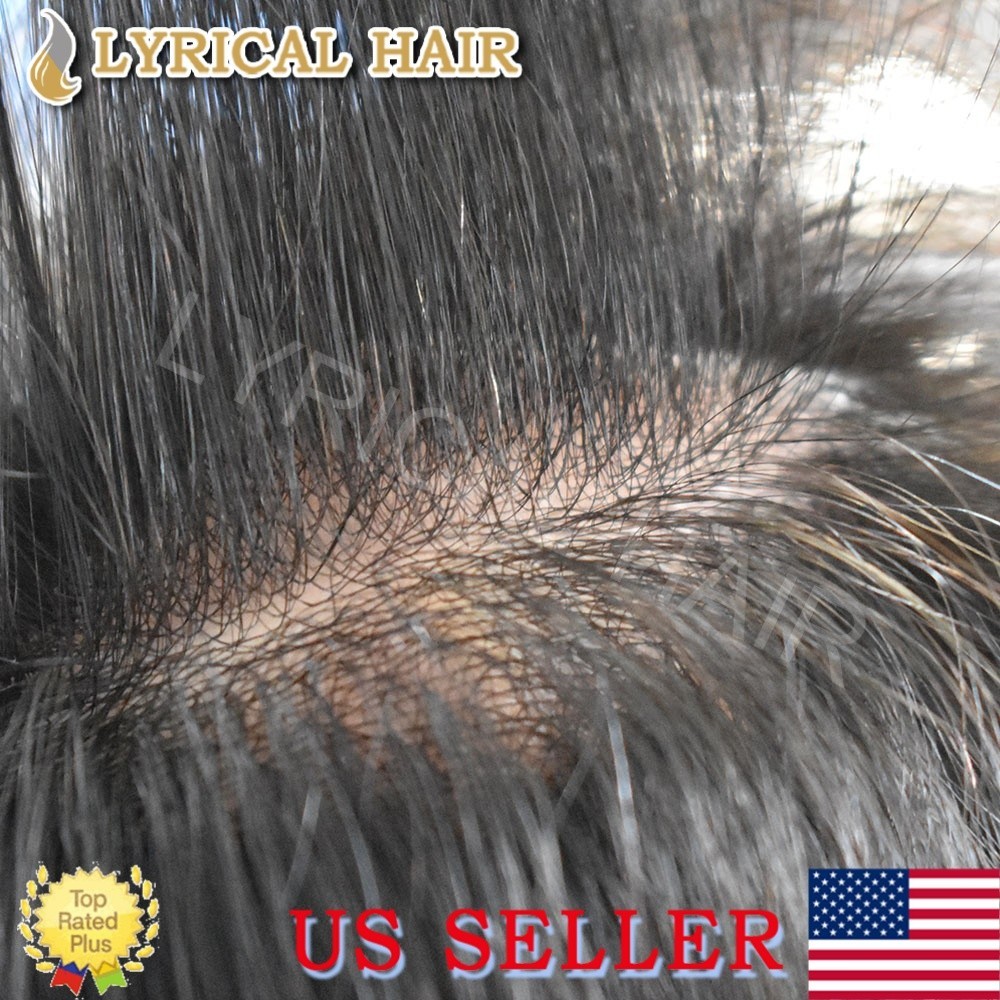 Invisible Ultra Thin Skin Mens Toupee Hair Replacement Poly Hairpiece PU System