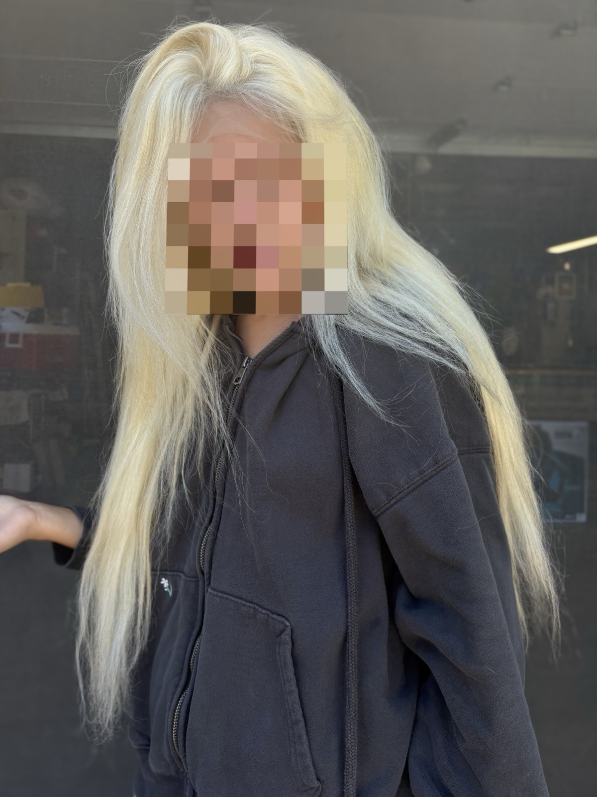 100% Human Hair Platinum 30 Inch Wig with Universal Part Lace Front