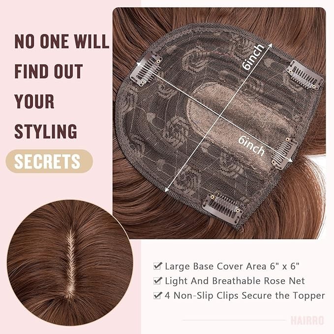 Chocolate Brown Straight Side Bangs 18in Premium Hair Topper