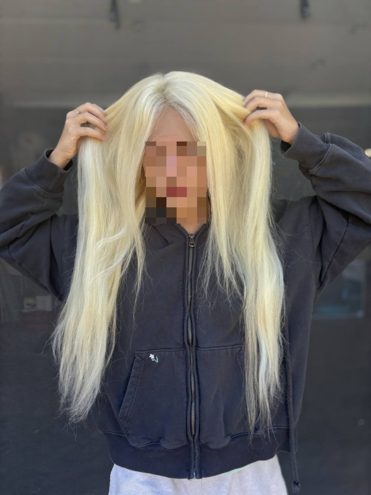 100% Human Hair Platinum 30 Inch Wig with Universal Part Lace Front