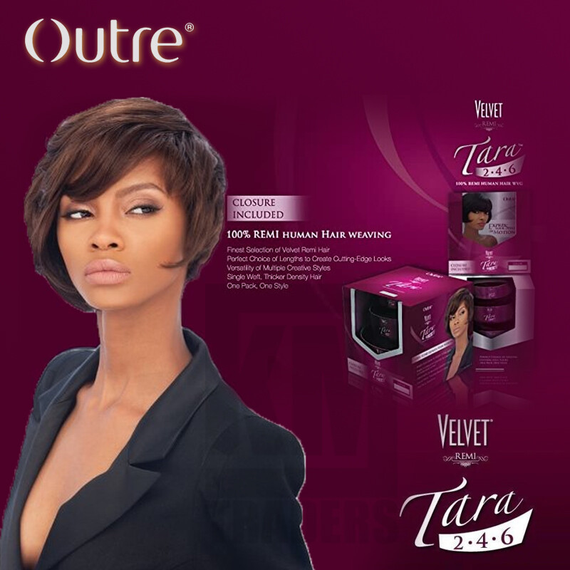 Outre Velvet Remi 100% Human Hair for Weaving – TARA 2″ 4″ 6″