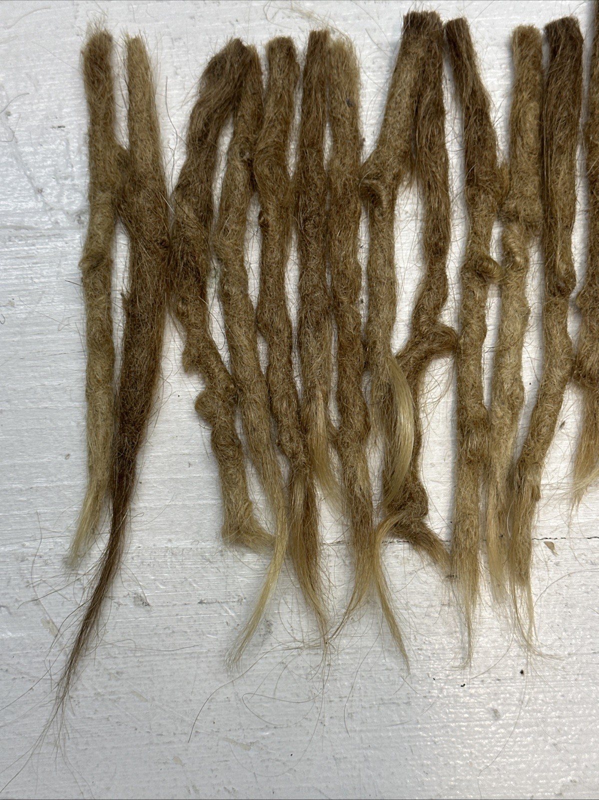99 Crocheted Paintbrush Tip Human Hair Dreadlocks Caucasian 5”-9” Blonde