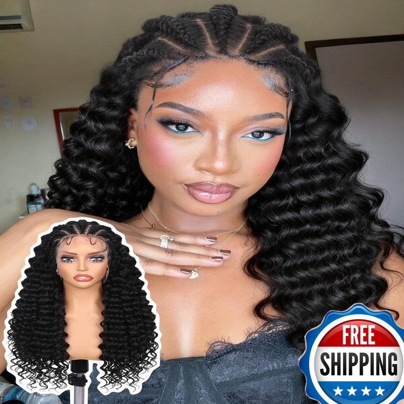 Lady Miranda 13X6 Lace Front Braided Wigs For Black Women Cornrow Braided Wig