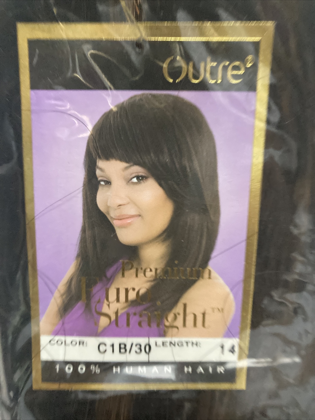 1 Pack OUTRE EURO PREMIUM STRAIGHT 100% Human Hair for Weaving 14″ Color C1B/30