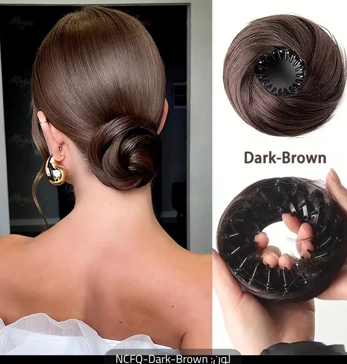 Messy Bun Hair Piece Real Human Hair Scrunchie Clip In Updo Extension,’