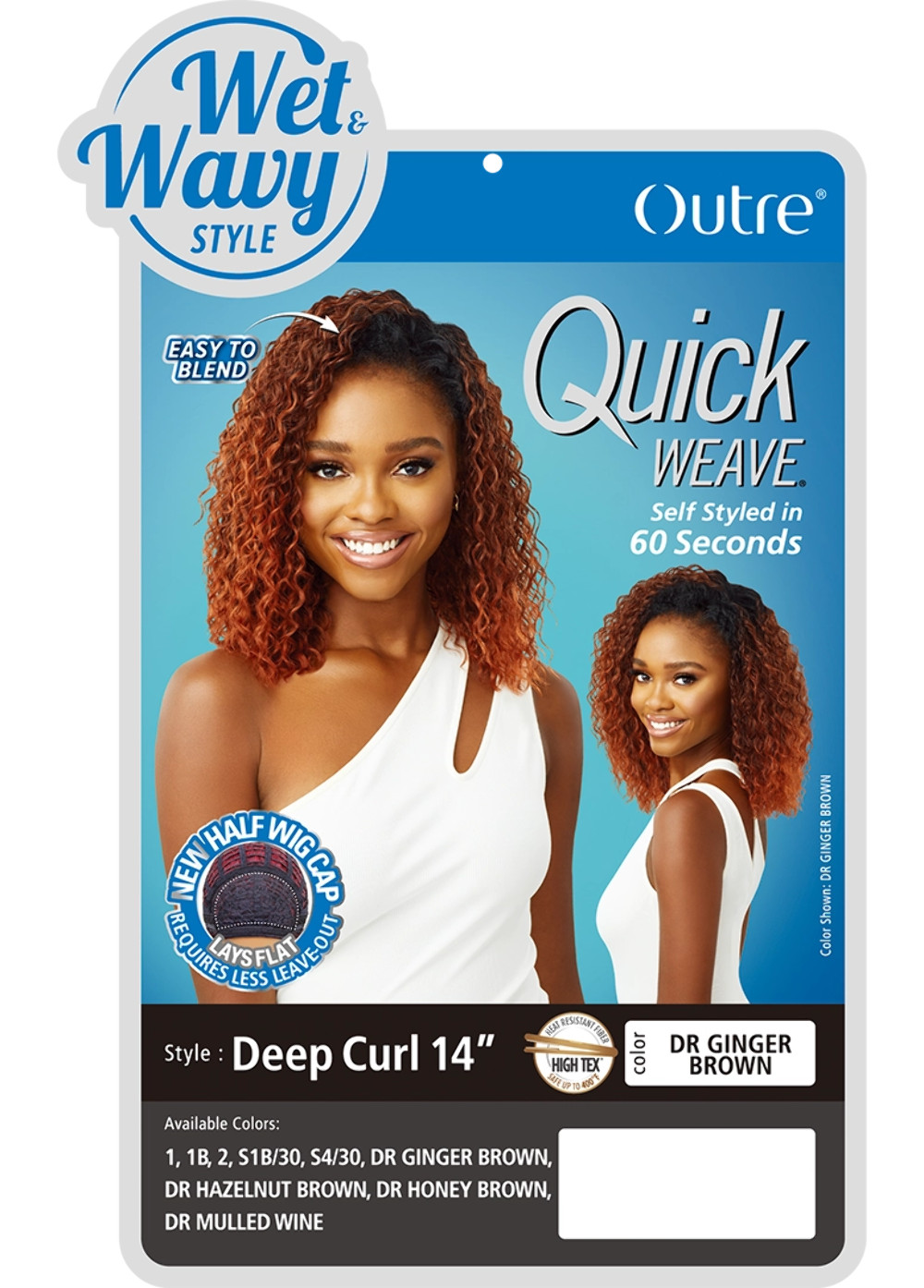 Outre – Quick Weave Half Wig DEEP CURL 14″