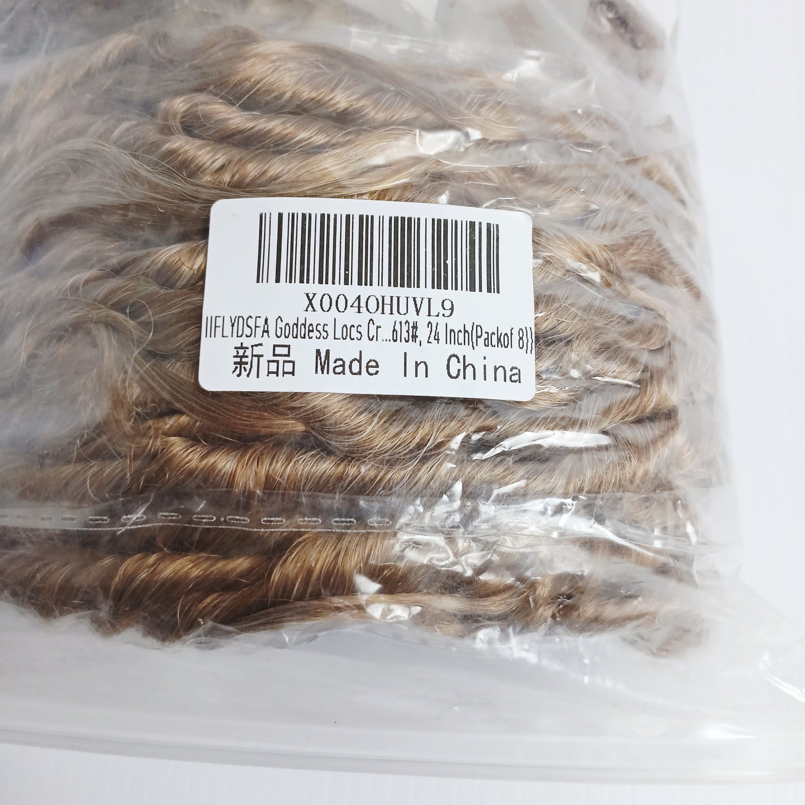 24 Inch Goddess Locs Crochet Hair 8 Packs #27/613 Ombre Blonde Boho