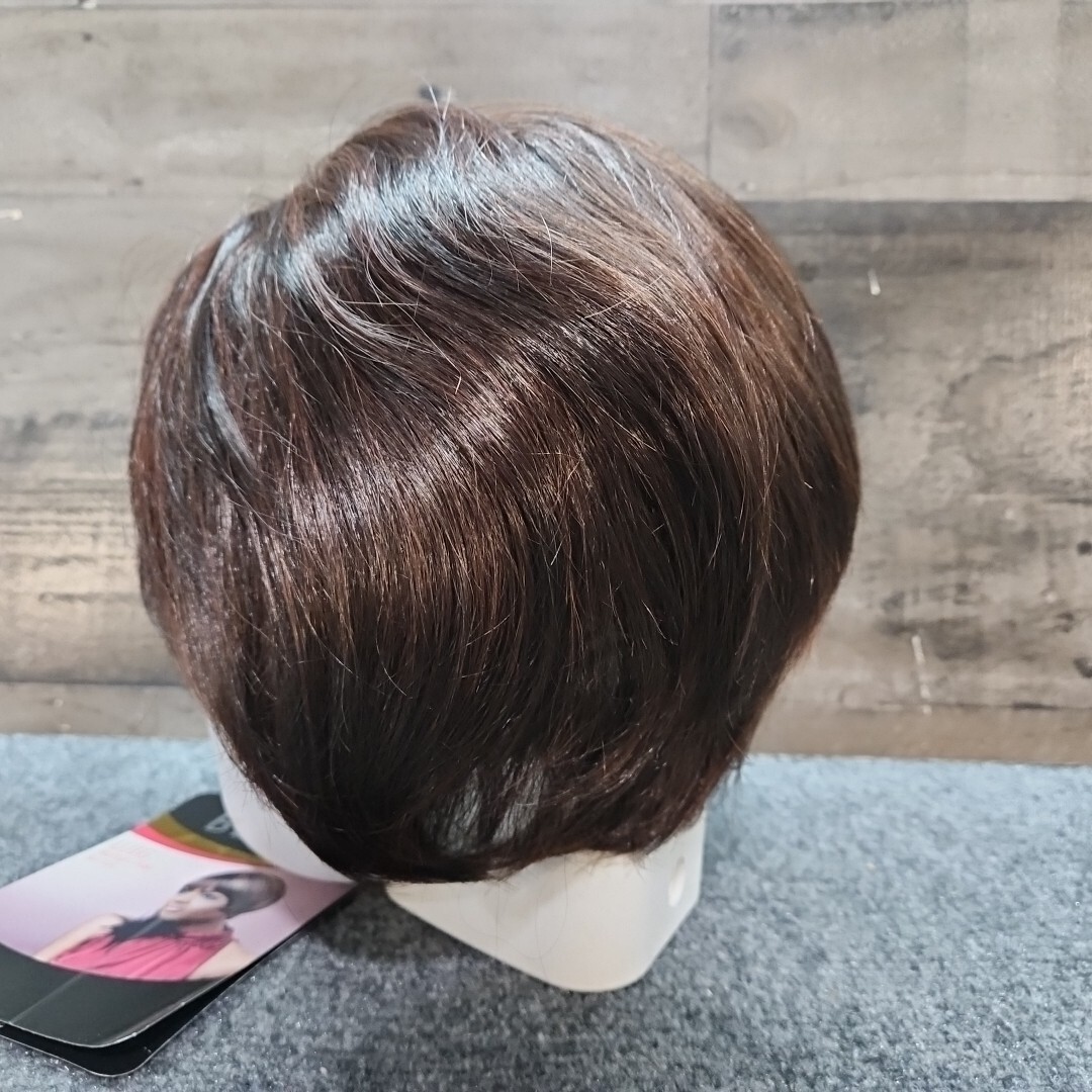 Straight Short Bob Pixie Cut 100% Human Hair Reddish Brown Wig
