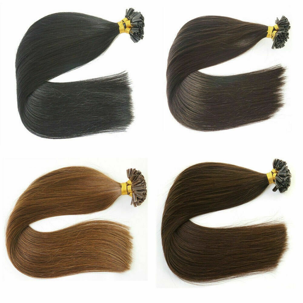 Pre Bonded Fusion U Tip Human Hair Extensions Keratin Nail Tip Remy Hair 100S