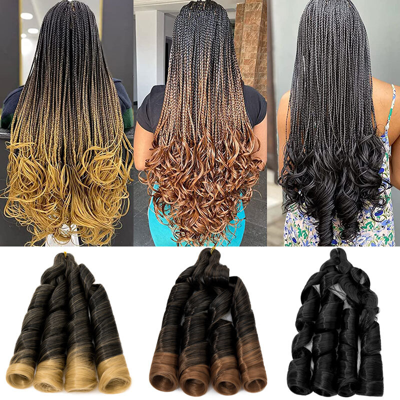 US French Curl Braiding Hair 24″ Pre-Stretched Bouncy Braiding Extensions Plaits