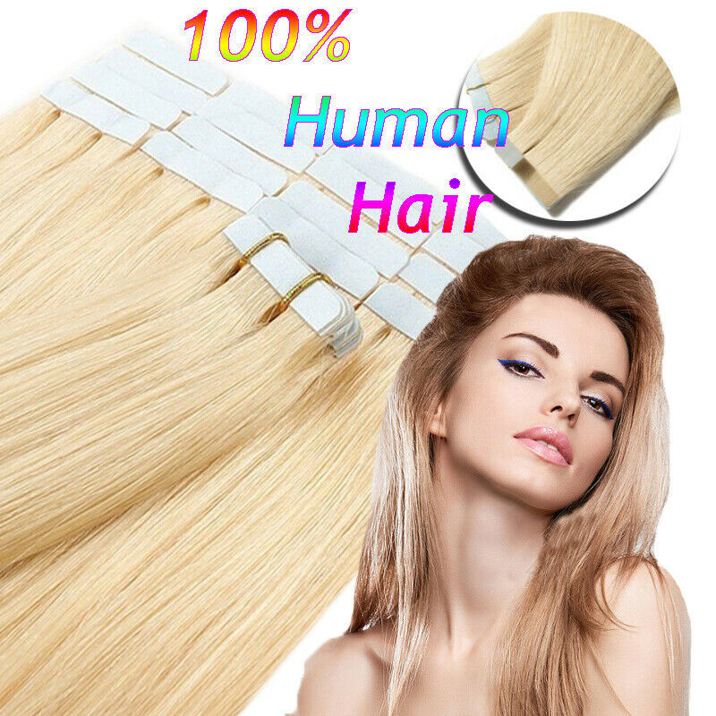 150G Full Head Tape In 100% Remy Human Hair Extensions Skin Weft Balayage 100PCS