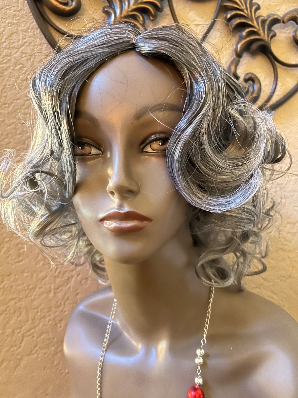 Grey Curly Density Wave Hair Wig for Women/ High Quality No Lace Front.