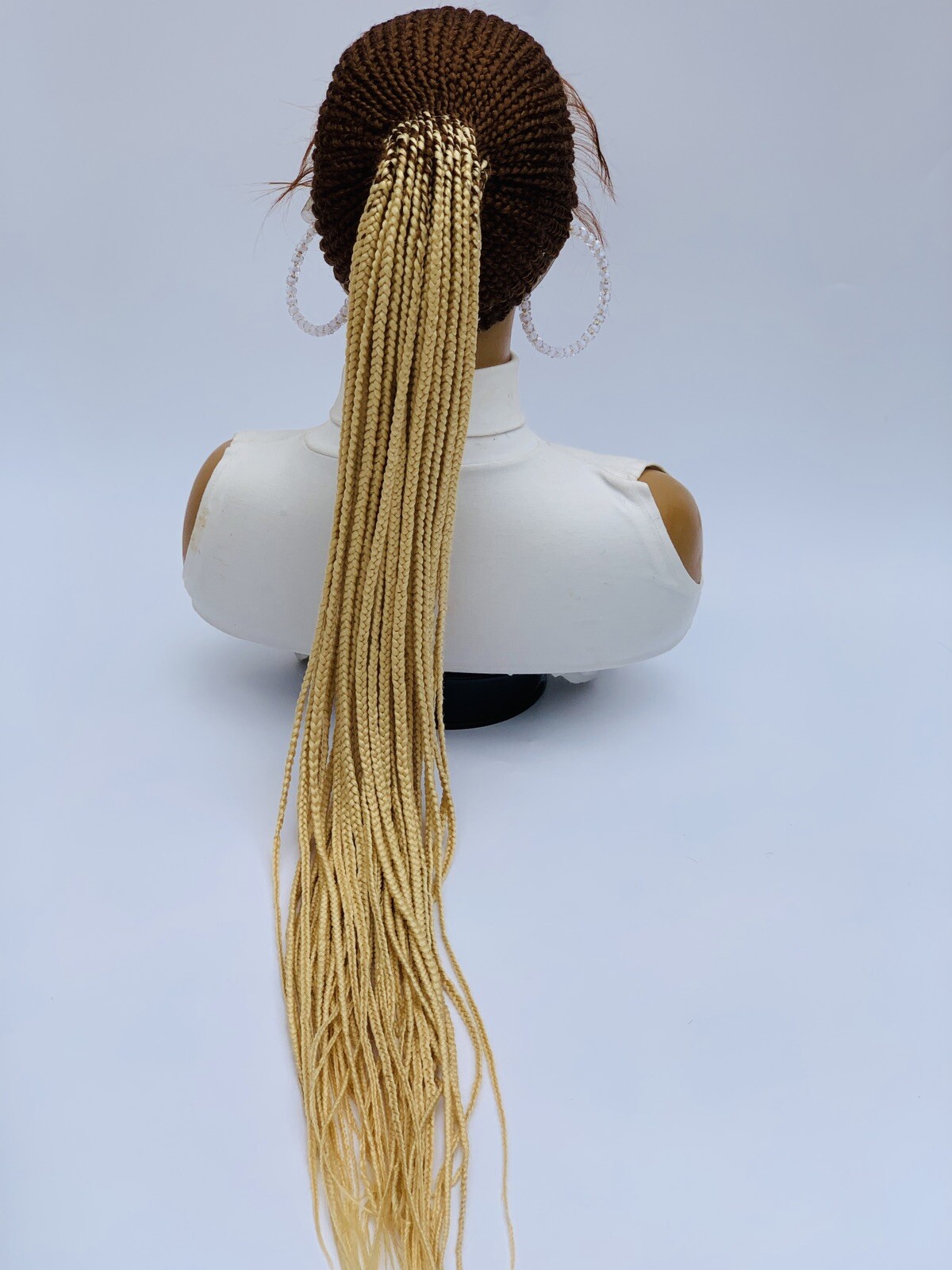 Ponytail Braided wig,Box Braids,Full Lace braid wig,Braid wig,Senegalese Updo