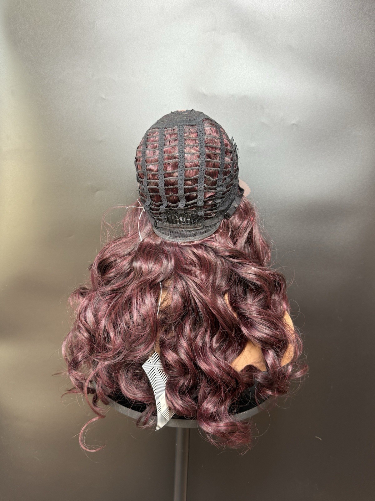 Wine Red burgundy wig 24 inch long Lace Front Middle Part