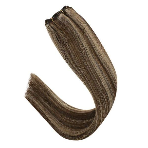 Sunny Hair WEFT 16in Brown to Blonde Human Hair Extensions HW_P4-27_16_100G4
