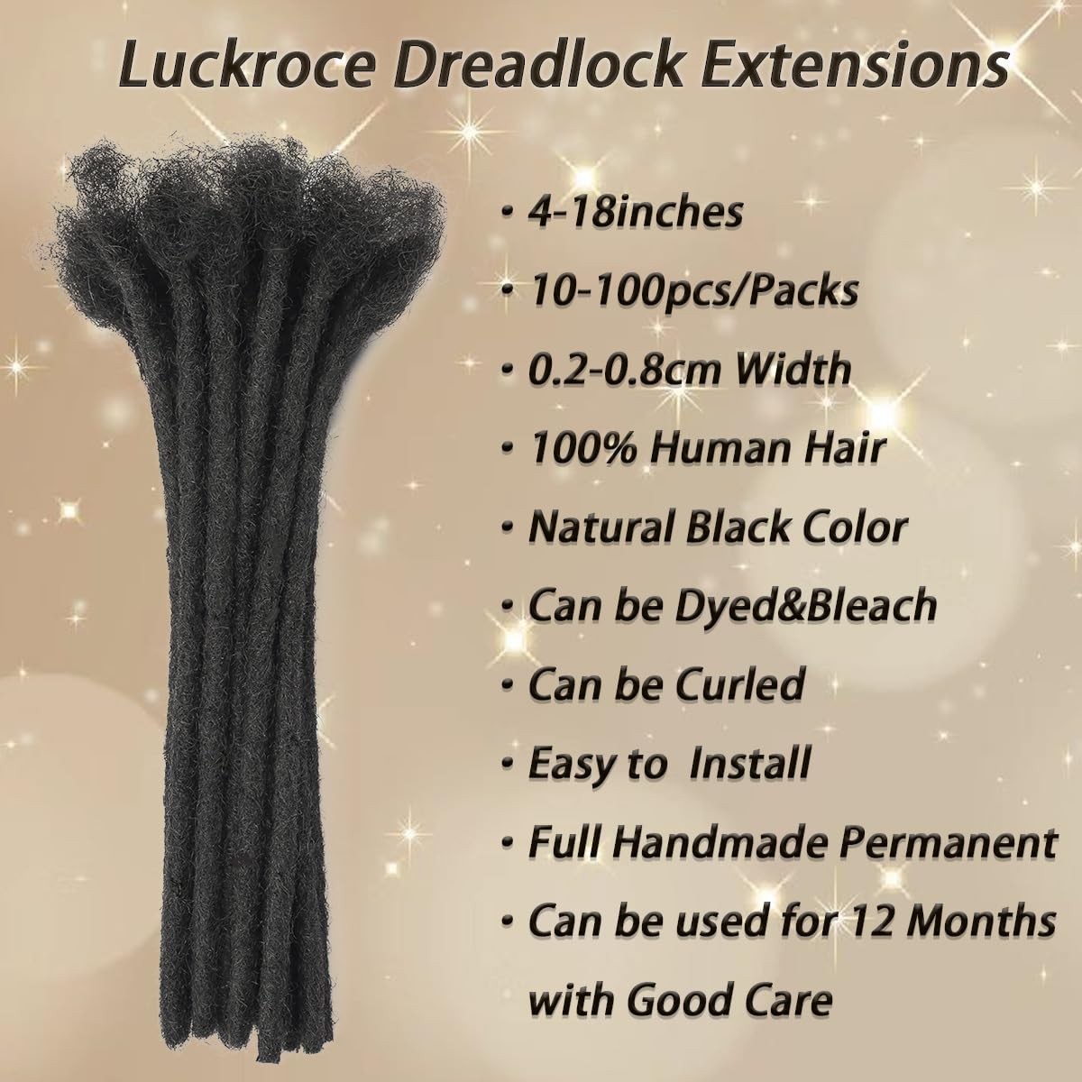 Luckroce Human Hair Loc Extensions Bundles Width 100 Permanent Huamn Hair 6