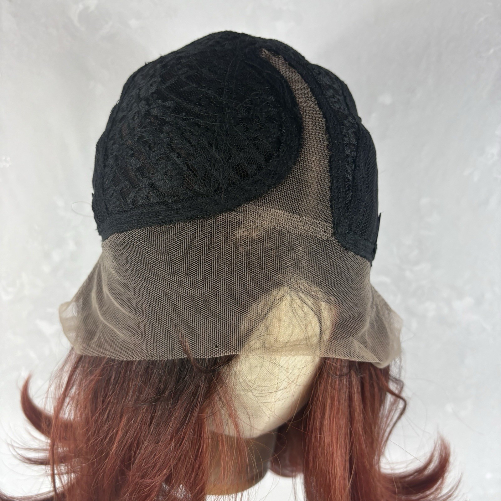 Daily wear WIG! Short Classy Bob Wig, ombre Copper Human Hair Blend, Lace Front