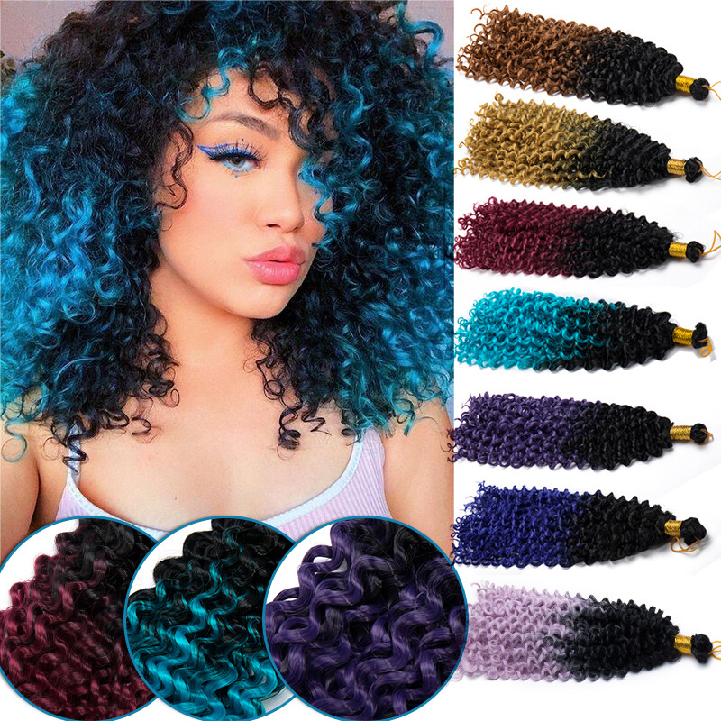 100% Women Water Wave Crochet Braids Deep Curly as Human Hair Extensions Natural