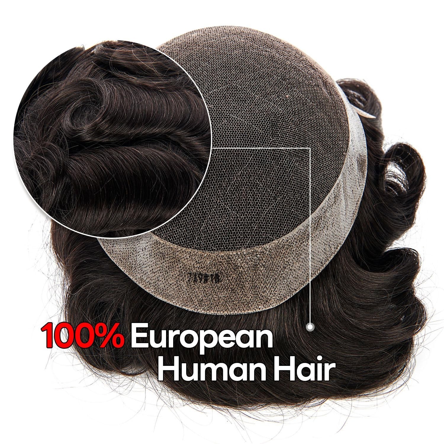 Human Hair Replacement Lace Mens Hair Unit Piece Natural Hairline Toupee for Men