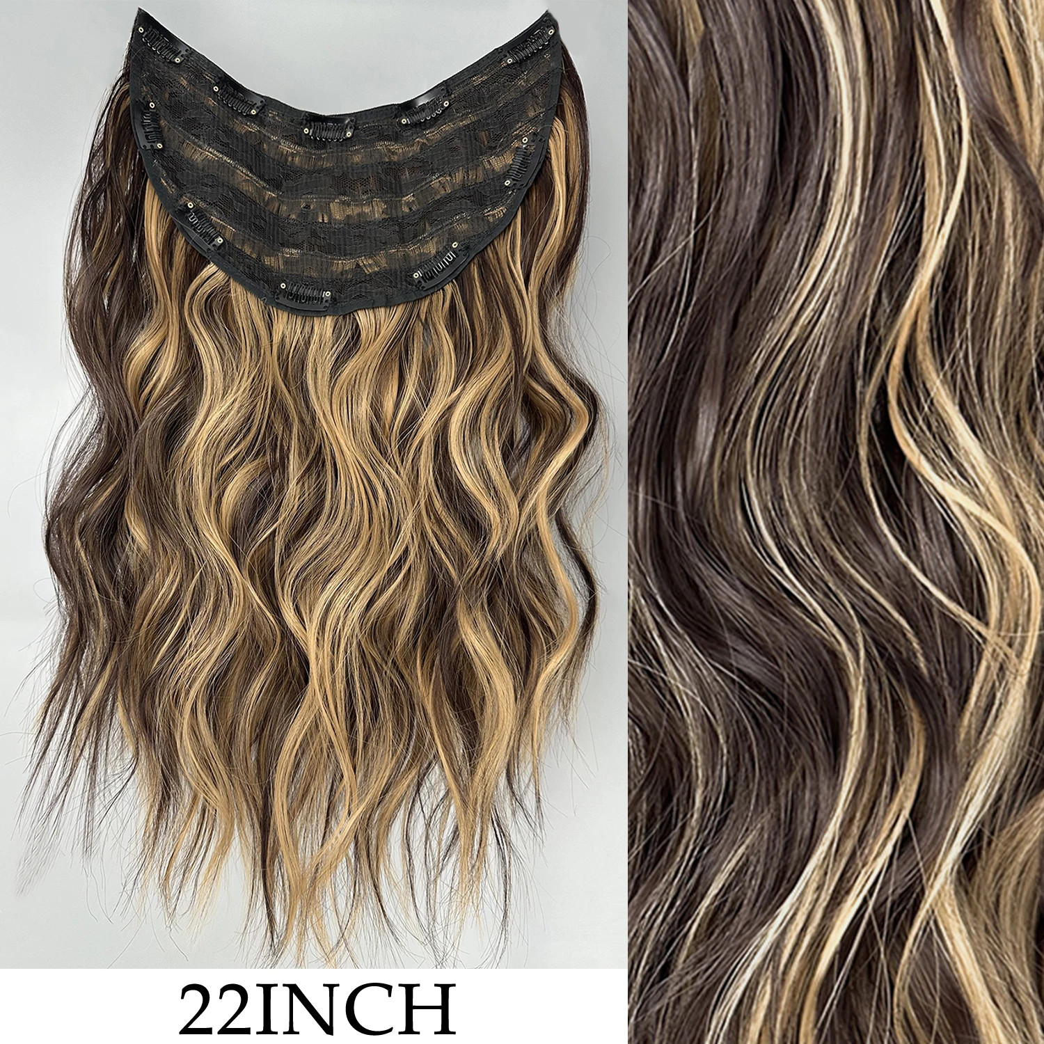 Natural Ombre Black Long Straight Heat Resistant Fake Hair Extension For Women