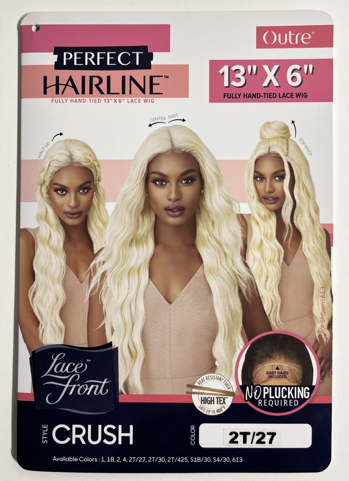 Outre Perfect Hairline Lace Front Hand-Tied 13”X6” Lace Wig (CRUSH) Color 2T/27