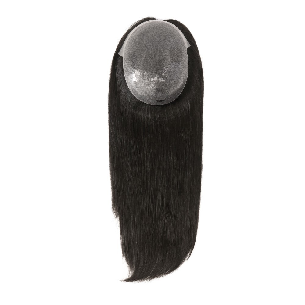 Women Top Pieces Topper Remy Human Hair 18” Black Long Hair TP22 7×9 #NC