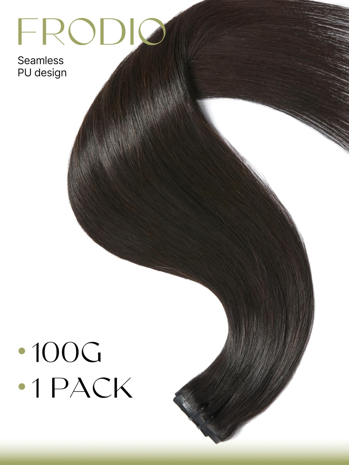 Frodio Clip Ins Hair Extensions Black Remy Real Human Hair Pu Seamless Silk