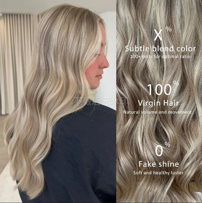 210 Density Highlight Stardust Ash Blonde 13×4 Lace Front 100% Human Hair Wig