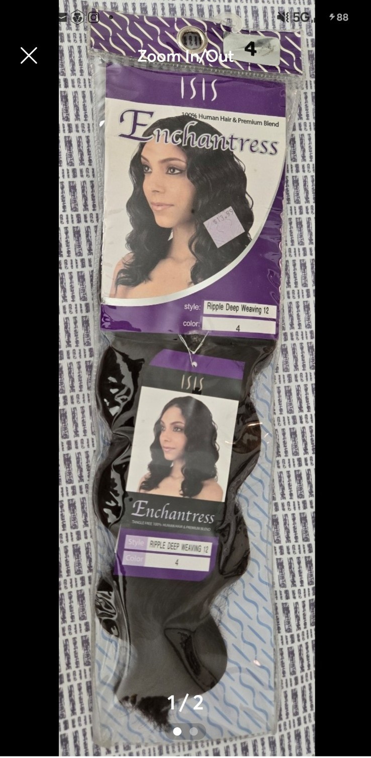ISIS Enchantress Ripple Deep Weave Hair Extension 12in Human Hair Wavy Brown $13