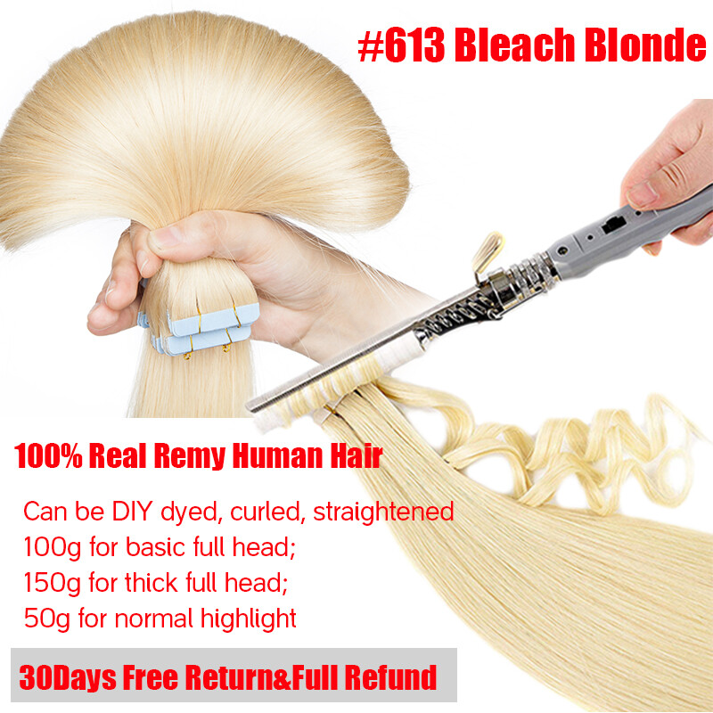 Tape in Hair Extensions 100% Remy Real Human Hair Skin Weft Black Brown Blonde S