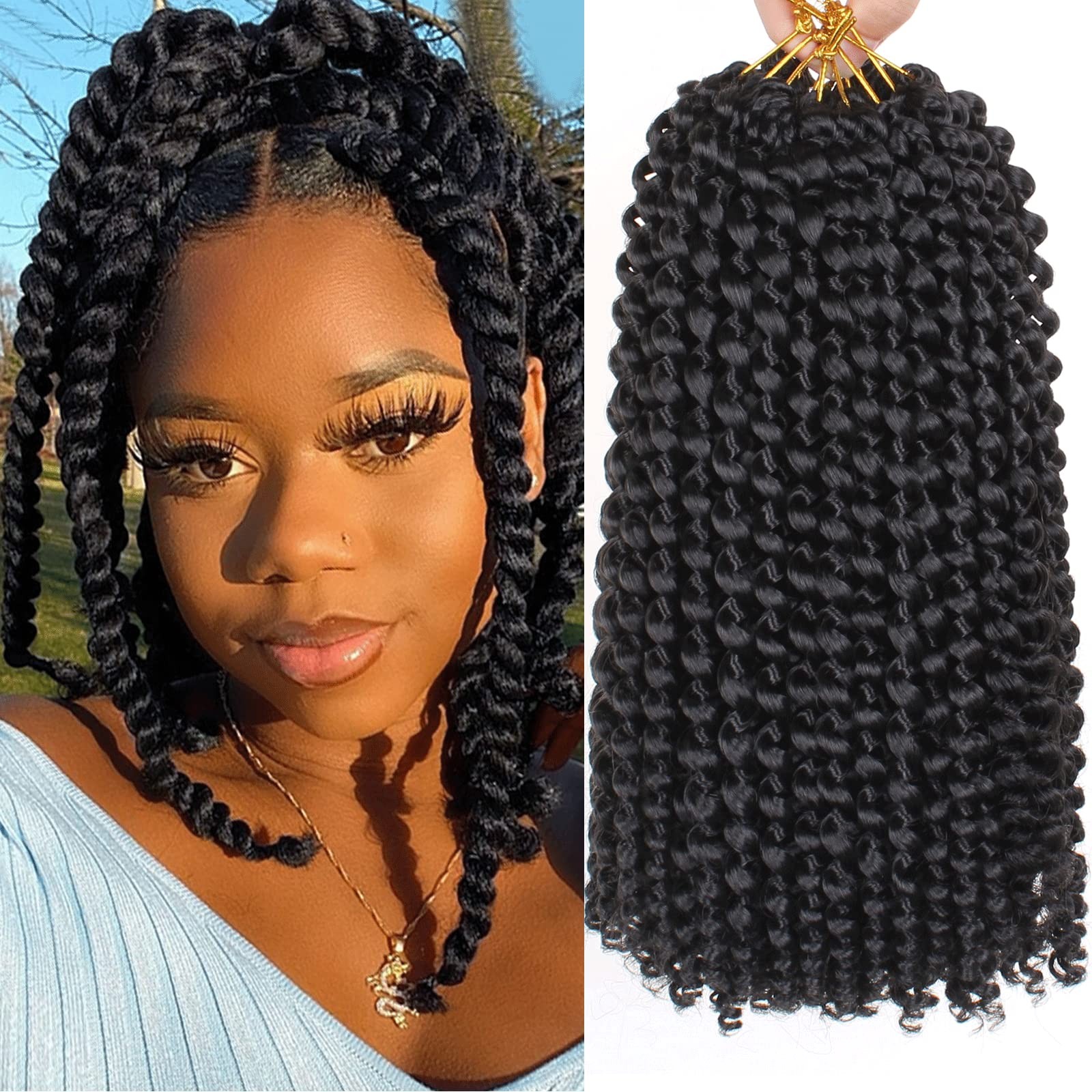 Leeven 12 Inch Water Wave Crochet Hair For Passion Twists 7 Packs Short Bob