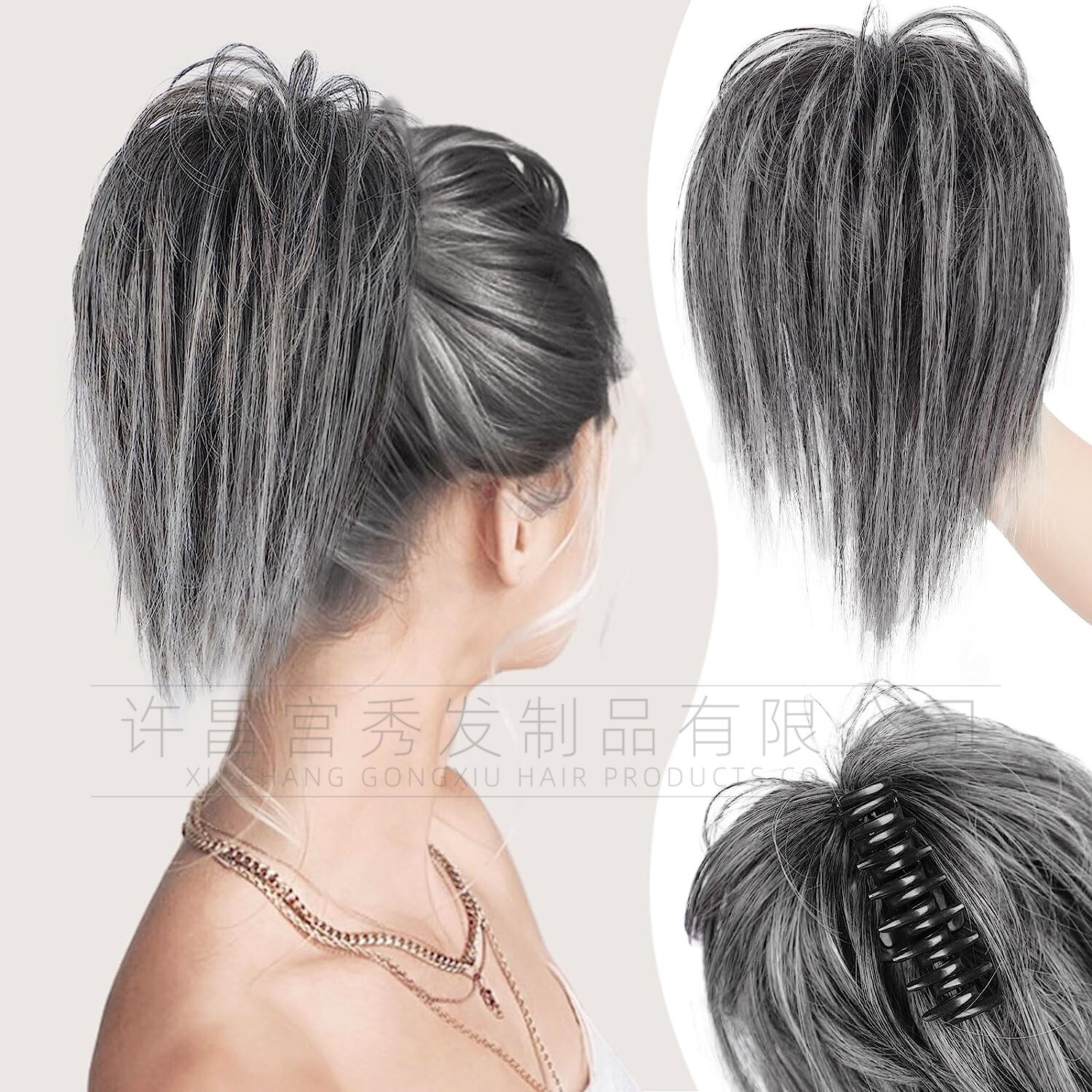 THICK Messy Bun Hair Piece Scrunchie Updo Claw Clip Hair Extensions as Human