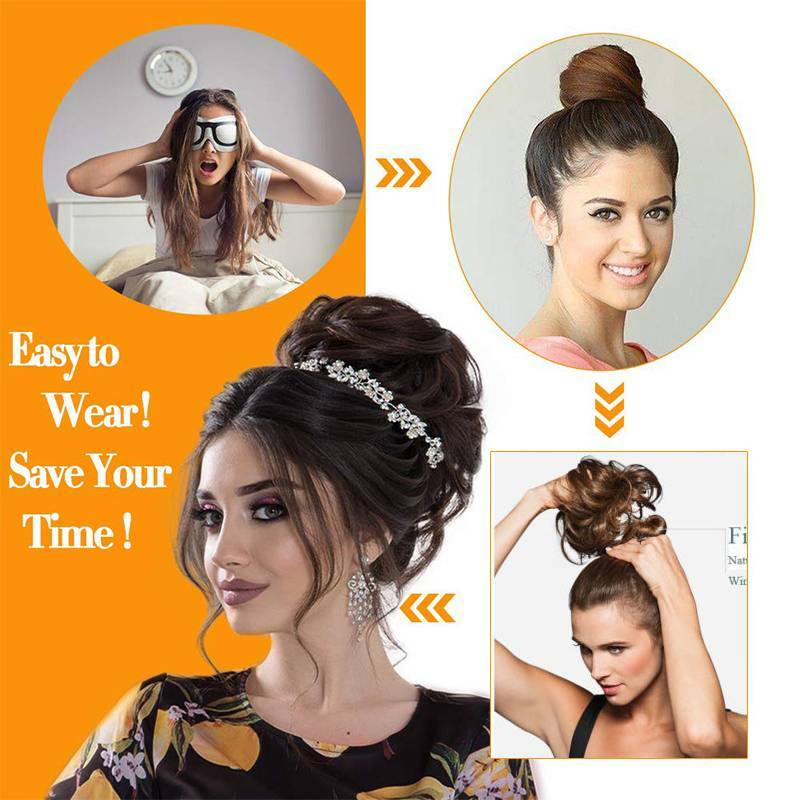 Natural Small Hair Scrunchie Wrap Curly Messy Bun Updo Hair Extensions 25-45g