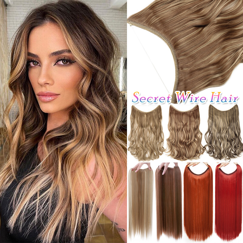 Real Hidden Invisible Band Wire In Thick One Piece Hair Extensions Ring As Human