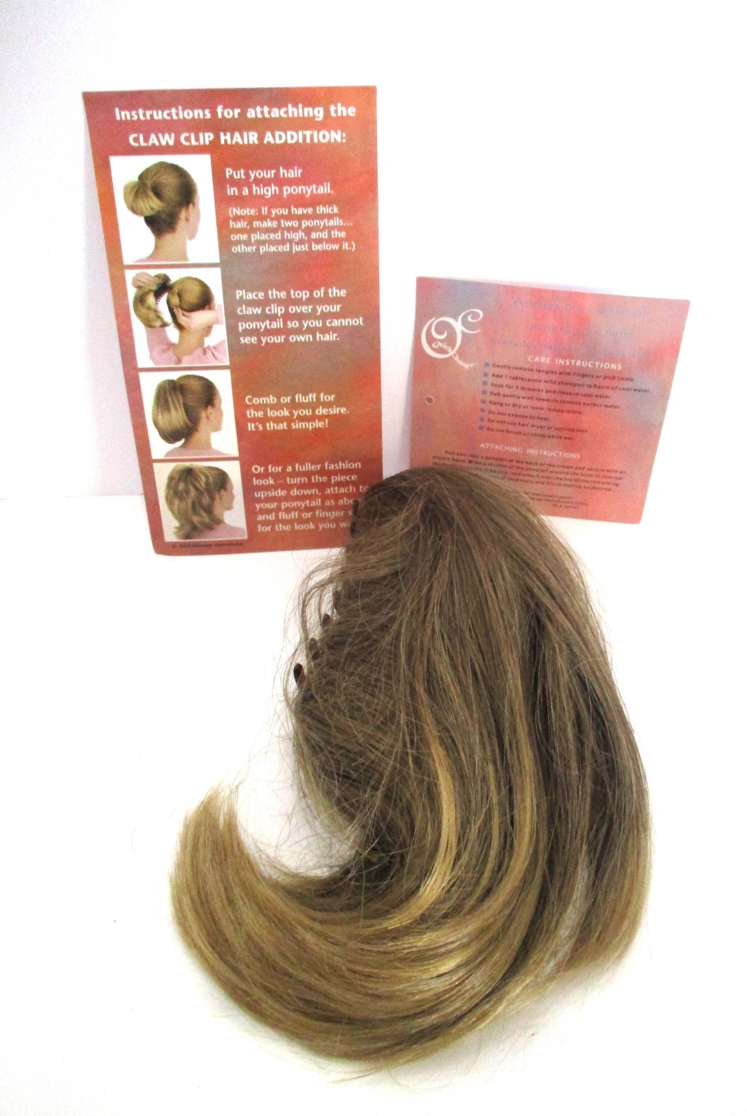 Short Clip-In Toni Pony Claw Clip Hair Extension Shoulder Length Dark Blonde