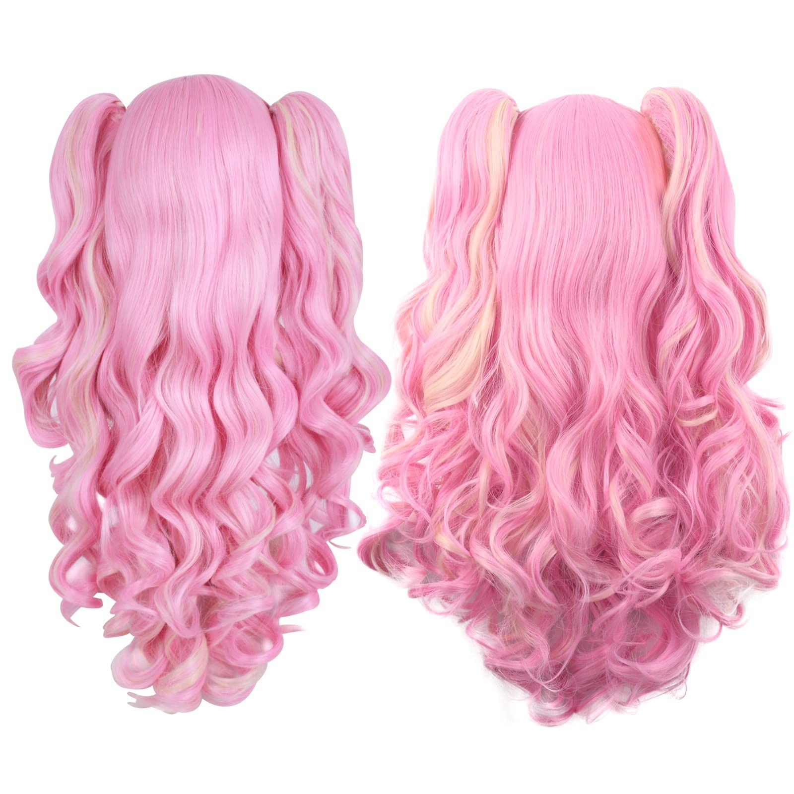 MapofBeauty Multi-color Lolita Long Curly Clip on synthetic Ponytails Cosplay