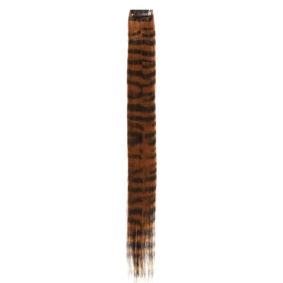 Colorful Feather Clip In Hair Extension One Piece Fake Hairpiece For Women Party