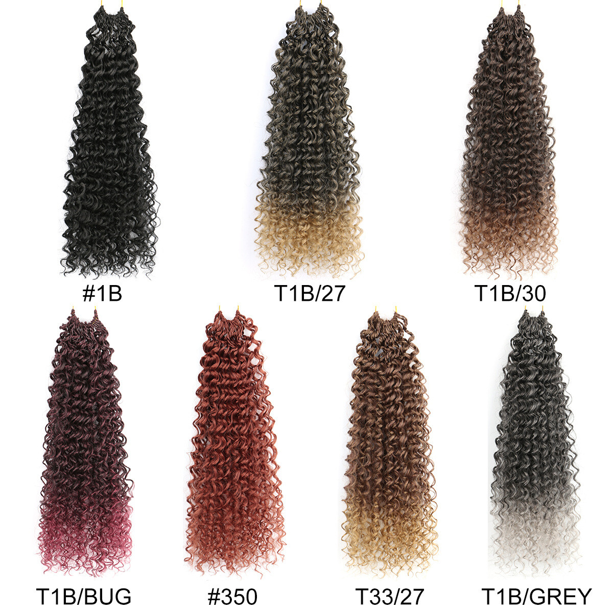 8″ 12″ Curly Water Wave Crochet Braids Pre-looped Twist Braiding Hair Extensions