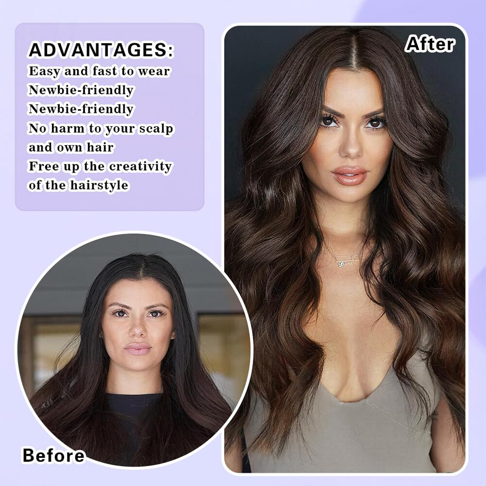 THCIK Double Weft Remy Human Hair Clip In Real Hair Extensions Full Head 8PCS US