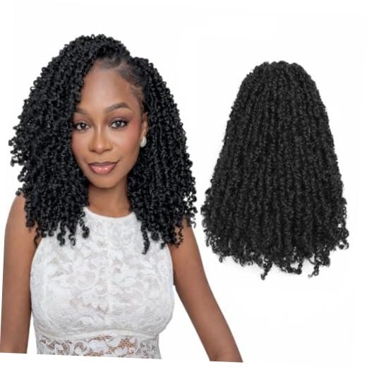 Yanky Twist Crochet Hair – 8 Inch-10 Inch-12 Inch 1B#-Natural Black