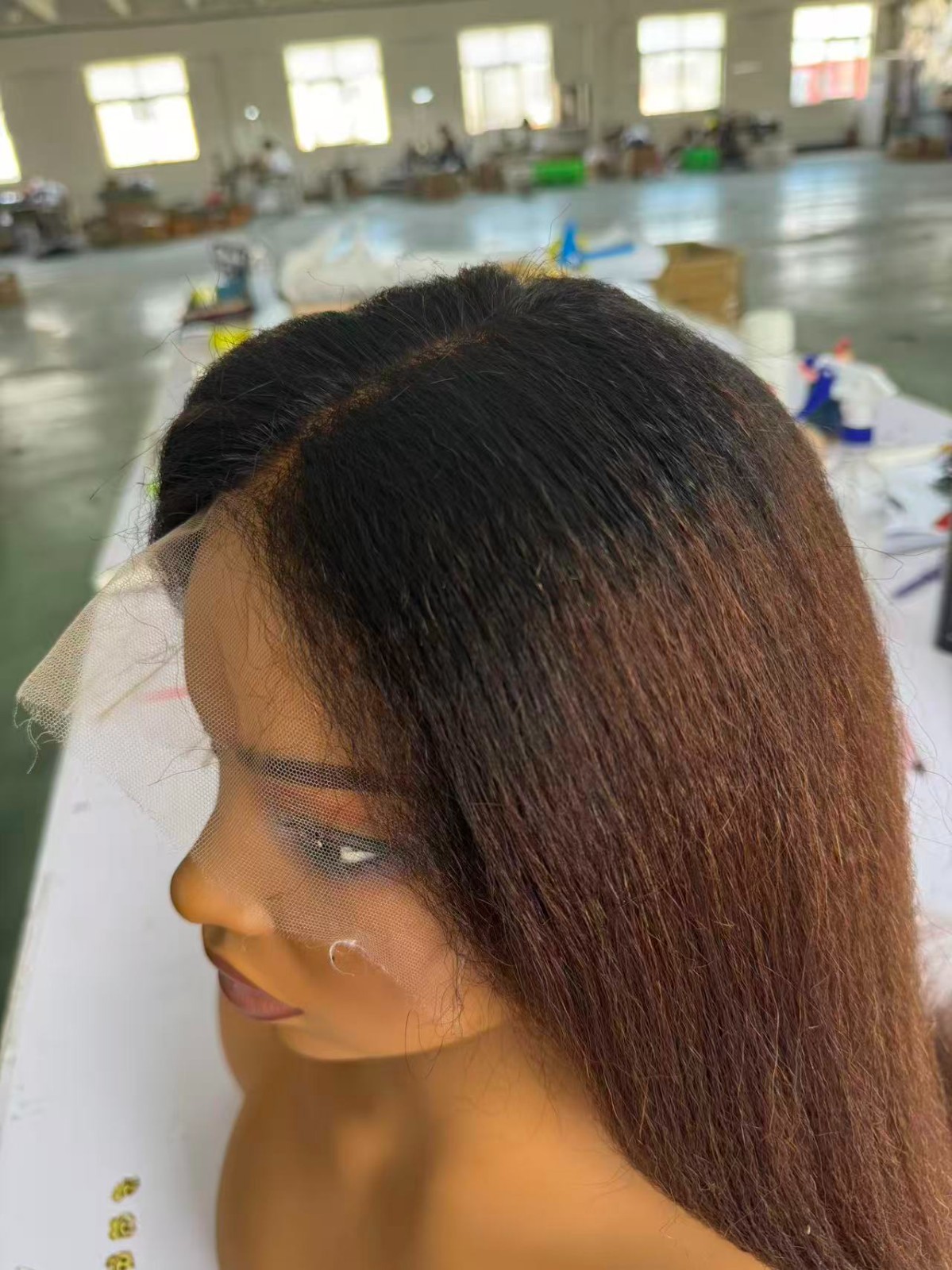6*9 22in 180% straight hd ombre color wig 180% density 100% Human Hair