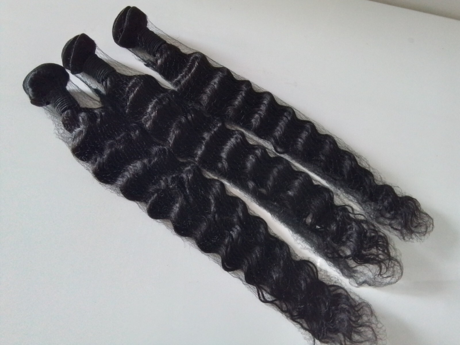 3BUNDLES BRAZILIAN VIRGIN HUMAN HAIR THICK DEEP WAVES 22+22+22INCH 300g 12A 1B#