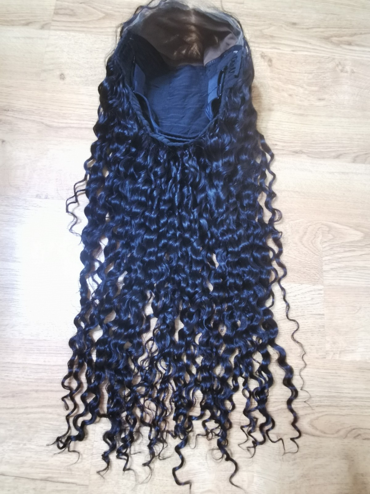 Custom High Quality Sexy Deep Curly 26” Virgin Human Hair Wig 1B