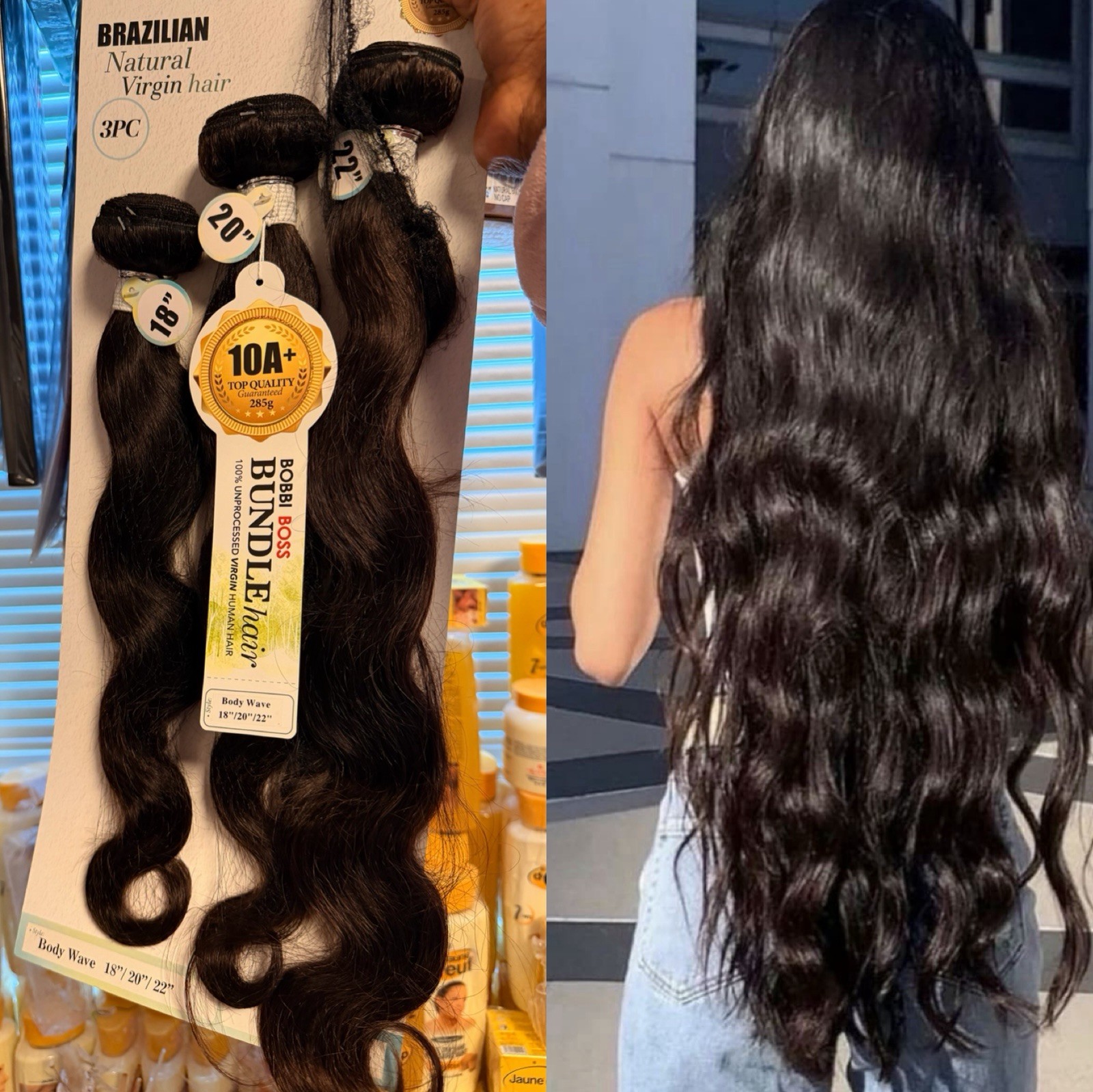Bobbi Boss Brazilian Virgin Human Hair Body Wave Black 18″ 20″ 22″ 3PC