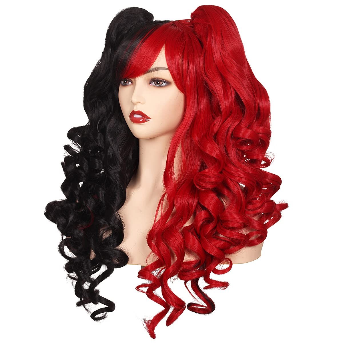 Long Curly Wig with Detachable Ponytails