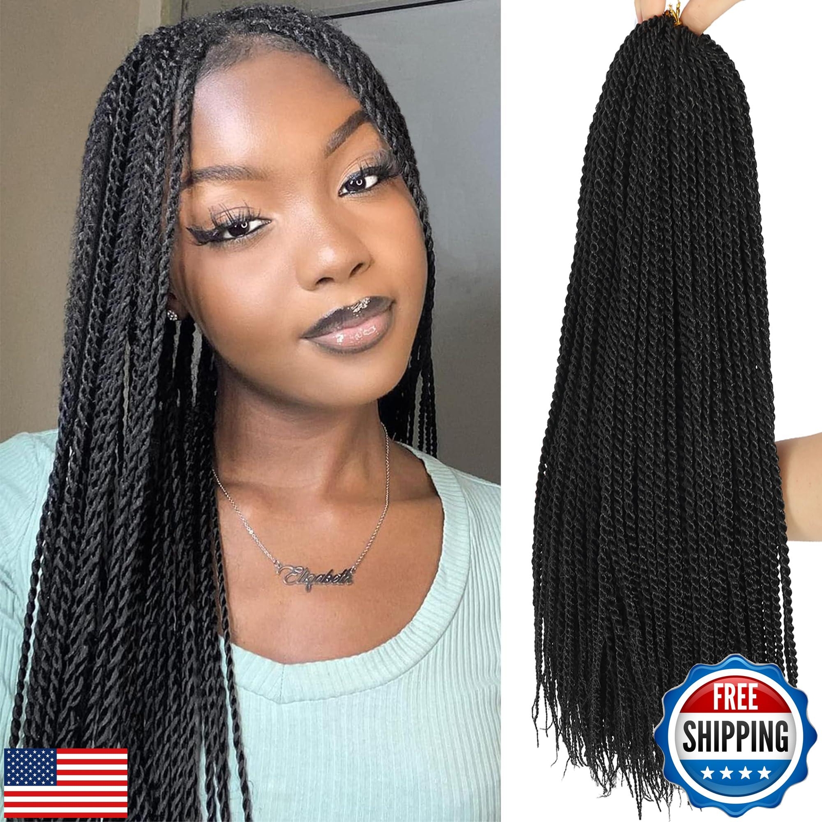 Crochet Braids Senegalese Twist Crochet Hair 7 Packs Pre Looped Micro Senegal